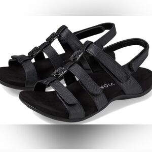 🌟 Vionic Amber with orthaheel in Black croc texture Size 8